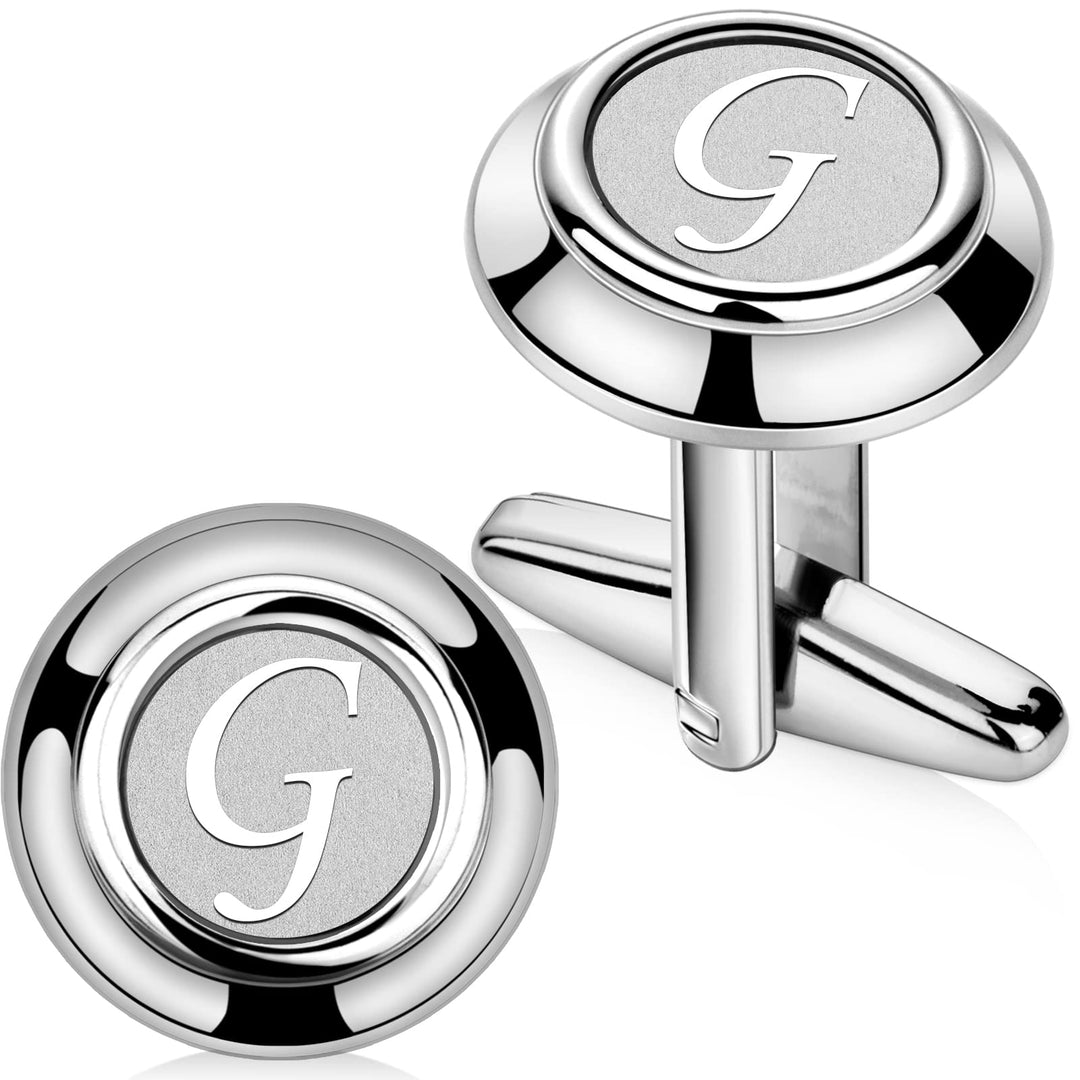 AMITER 26 Letters Cufflinks for Men, Initial Cuff Links