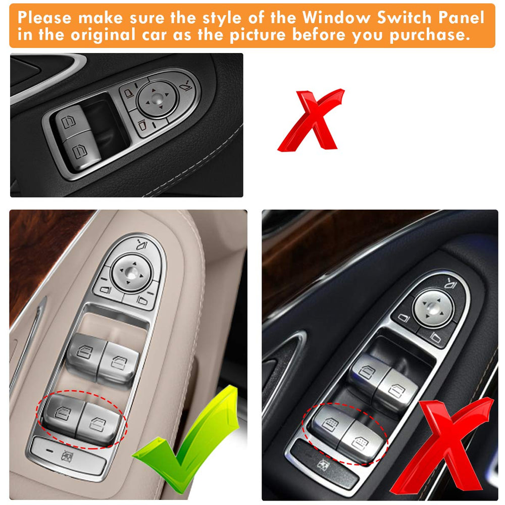 Window Switch Button Covers for Mercedes Benz C E GLC Class, Front Right Window Switch Repair Button Caps(1 Pcs,Fits Mercedes Benz W205 C Class 2015-2021 W253 GLC Class 2016-2022)