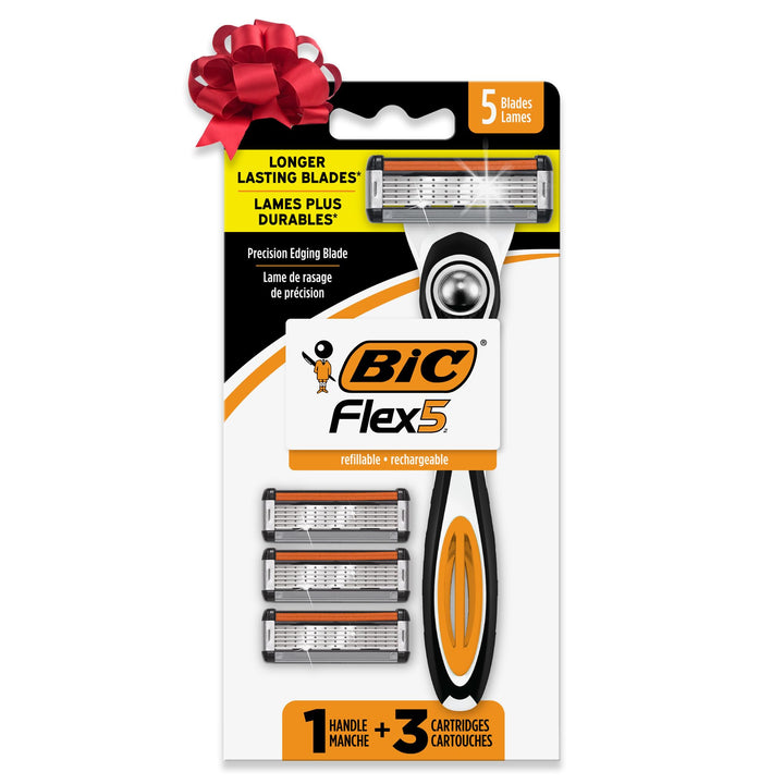 Bic Flex 5 Hybrid Razor - 1 Count Handle & 3 Count Cartridges Per Package - Pack of 2 Packages