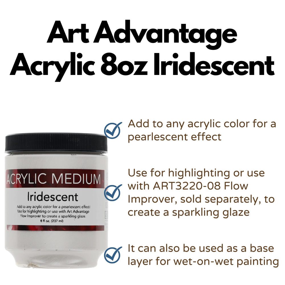 ART ADVANTAGE Acrylic Gesso, 8 Fl Oz (Pack of 1), Gray