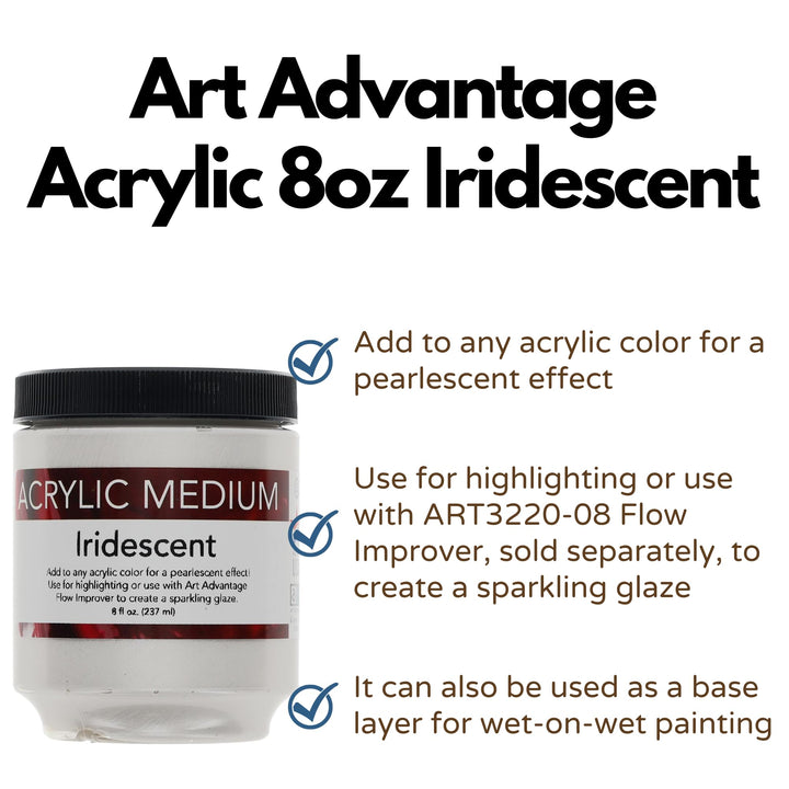ART ADVANTAGE Acrylic Gesso, 8 Fl Oz (Pack of 1), Gray