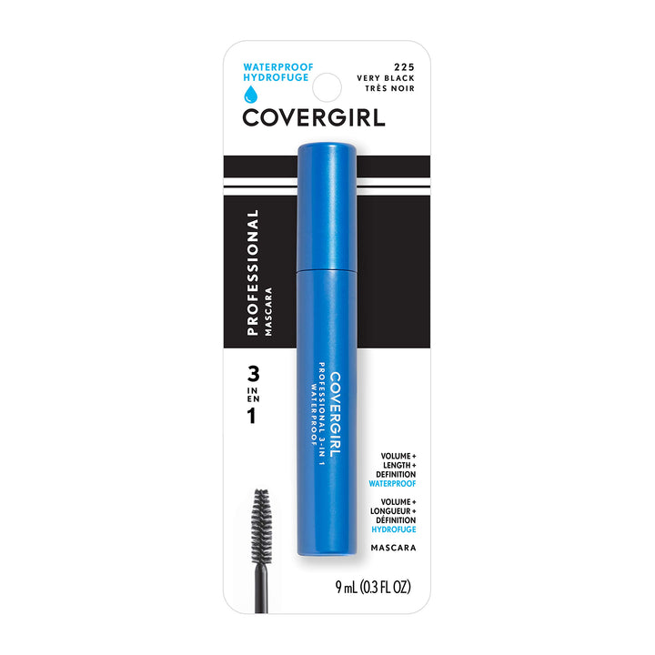 CoverGirl Professional Waterproof Mascara, Very Black/225, 0.02 Pound