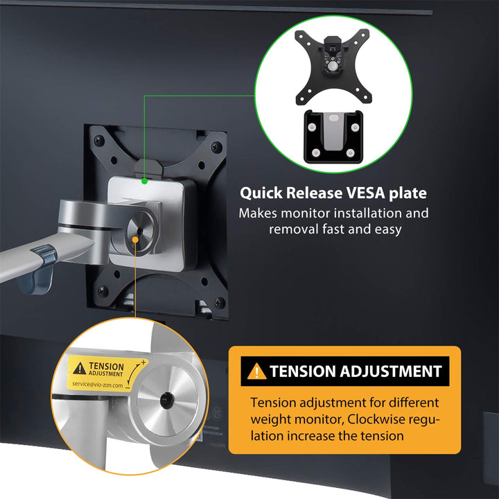 Monitor and Laptop Mount, 2-in-1 Adjustable Dual Monitor Arm Desk Stand, Single Gas Spring Arm with Laptop Tray for 12-17 Laptop. Single Arm Stand/Holder for 17-32 Computer Monitor(3L-Pro-b)