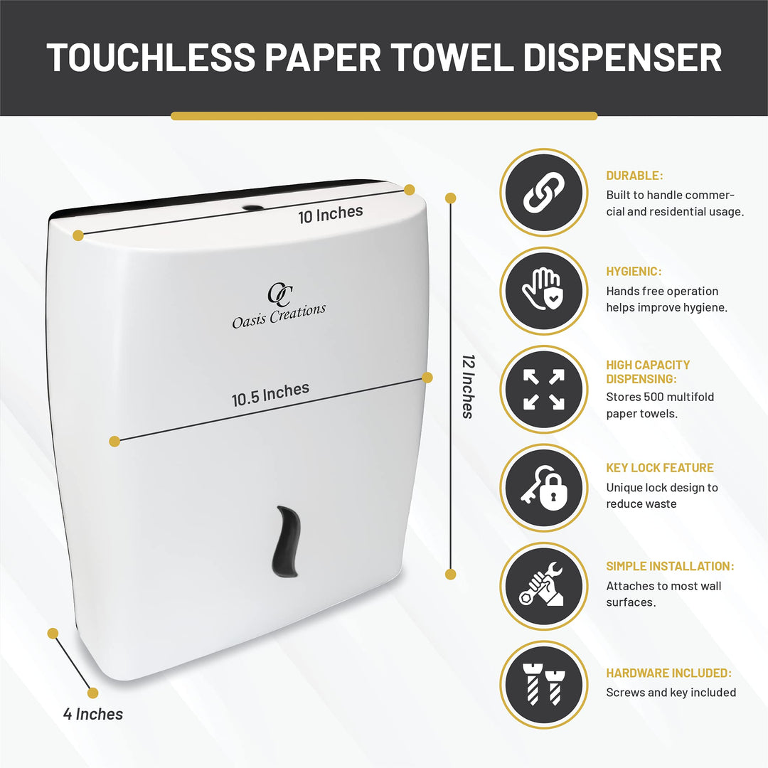 Touchless White Paper Towel Dispenser by Oasis Creation