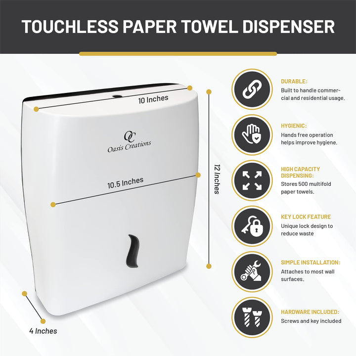 Touchless White Paper Towel Dispenser by Oasis Creation