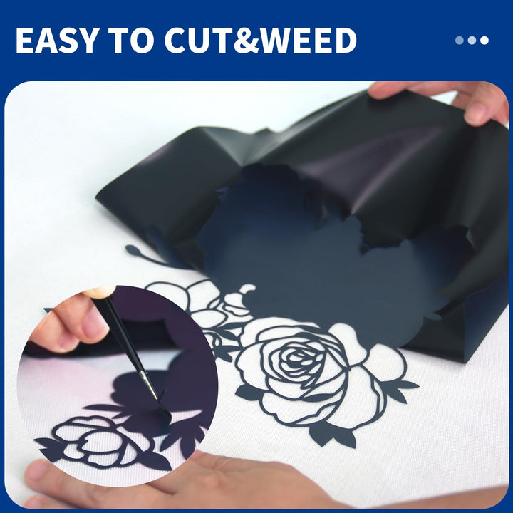 HTV Heat Transfer Vinyl Bundle (15 Pack) - 12 x 5ft HTV Vinyl Rolls for T-Shirts, Iron on Vinyl for Cricut Maker, Maker 3, Explore Air 2 All Cutter Machine - Easy to Cut &amp; Weed for Heat Vinyl Design