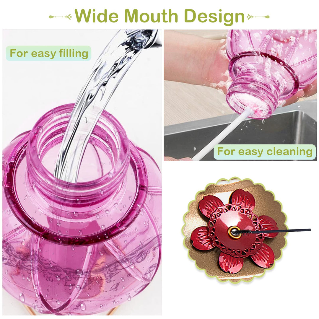 BOLITE Hummingbird Feeder, Glass Hummingbird Feeder for Outdoors, Netted Texture Ball Shape Bottle, 20 Ounces, Lavender