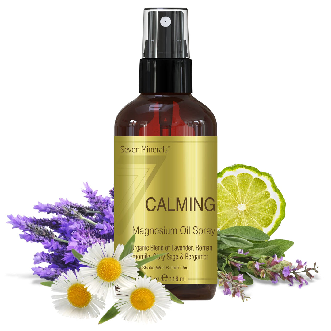 Calming Magnesium Spray | 100 Percent Natural Essential Oils Blend - Made in USA (Lavender, Roman Chamomile, Clary Sage, and Bergamot) || eBook Included (New)