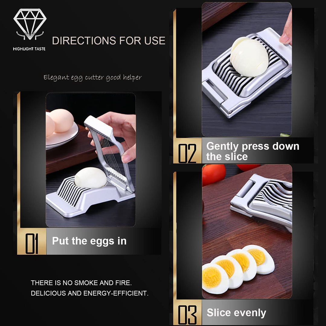 VBoo Egg Slicer For Hard Boiled Eggs, Heavy Duty Alumin