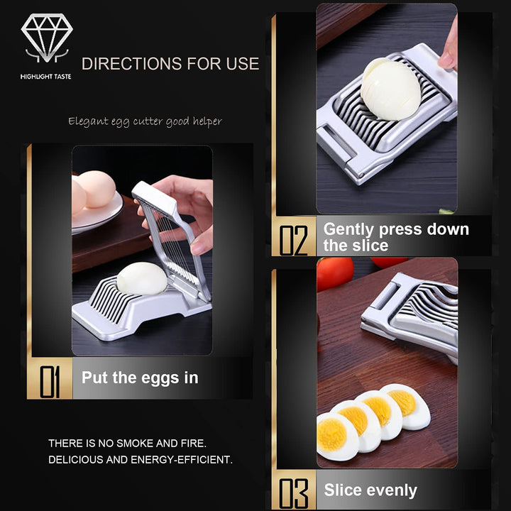 VBoo Egg Slicer For Hard Boiled Eggs, Heavy Duty Alumin
