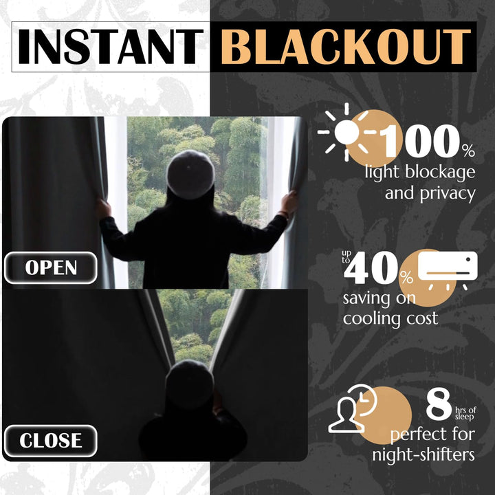 jinchan 80% Blackout Curtains for Bedroom, Geometric Pa