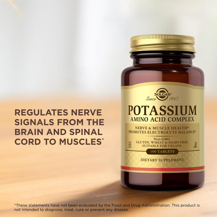 Solgar Potassium Amino Acid Complex, 100 Tablets - Nerv