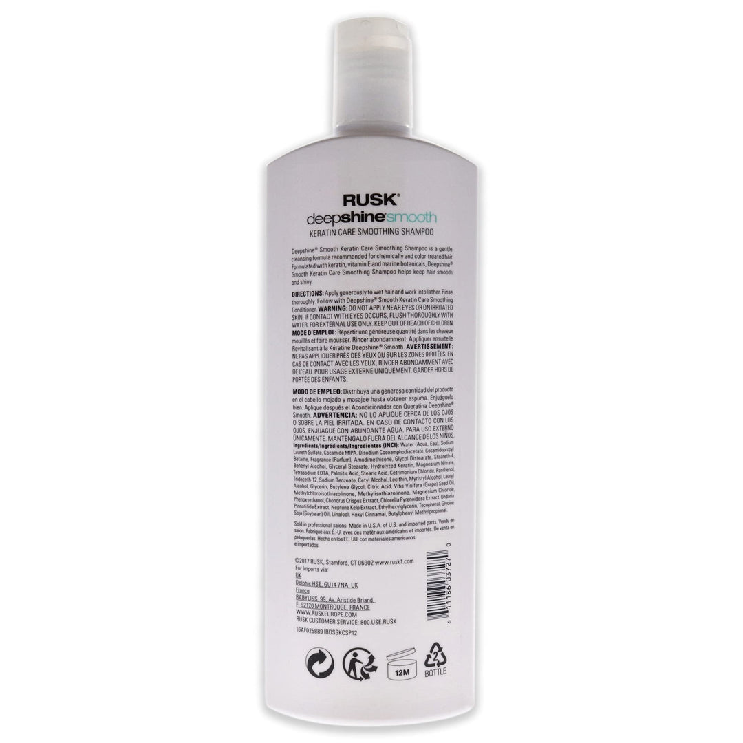 Deepshine Smooth Keratin Care Smoothing Shampoo, 12 Oz, Strengthening Shampoo for Chemically and Color-Treated Hair, Contain Vitamins and Nourishing Marine Botanicals