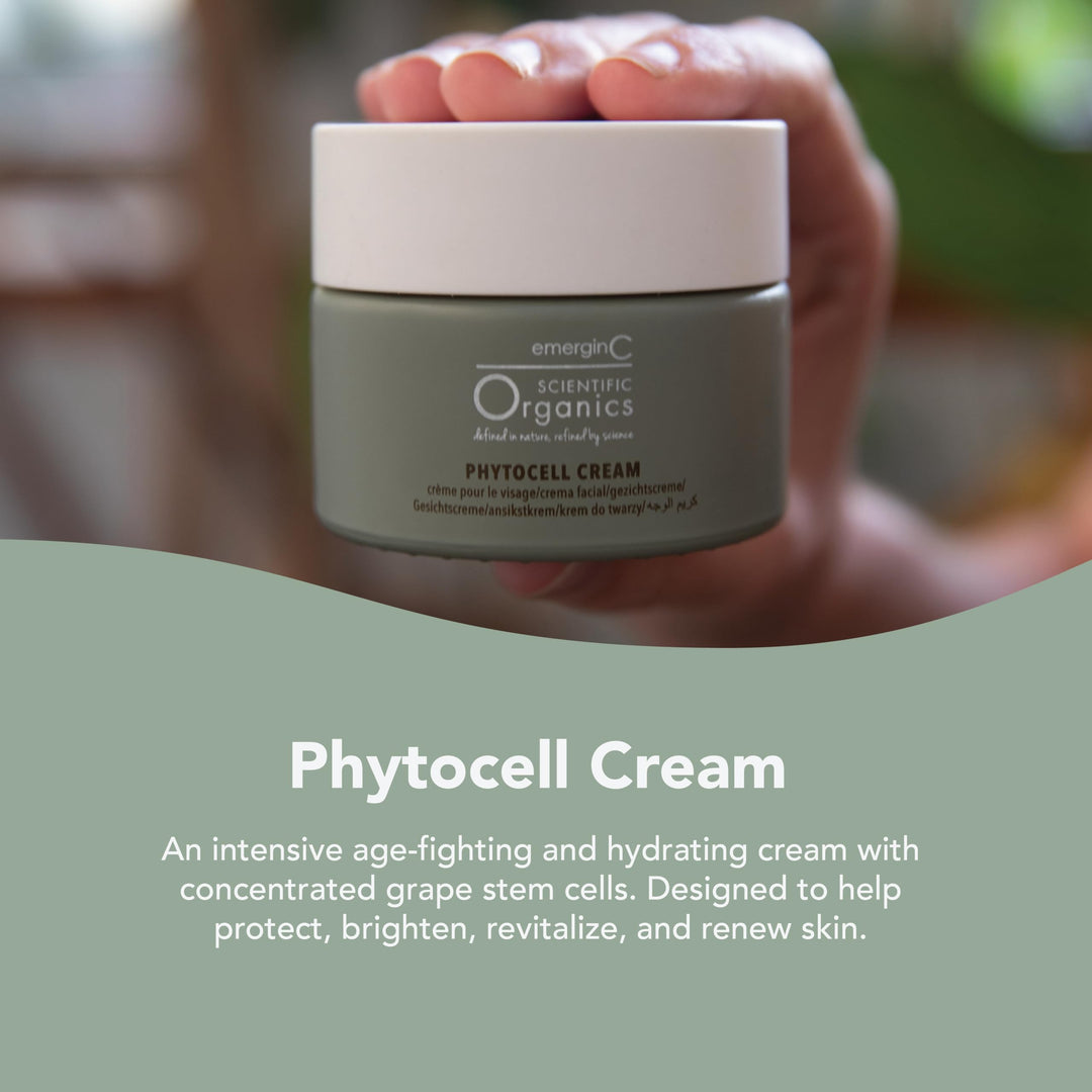 emerginC Scientific Organics - Phytocell Cream, Anti Aging Hydrating and Brightening Cream Infused with Grape Stem Cells for All Skin Types, 50ml / 1.6oz by EmerginC