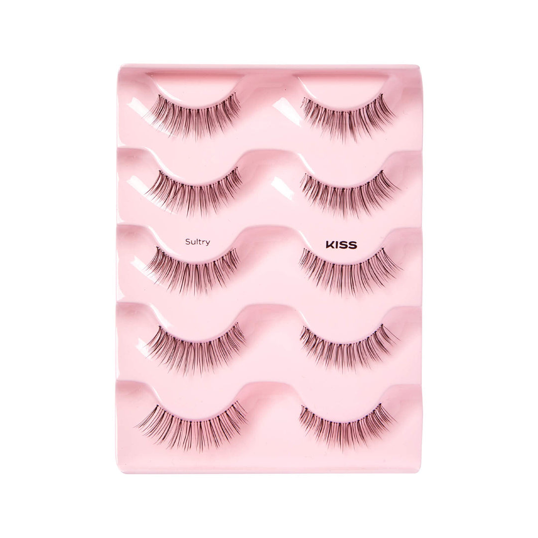 Looks So Natural False Eyelashes Multipack, Lightweight &amp; Comfortable, Natural-Looking, Tapered End Technology, Reusable, Cruelty-Free, Contact Lens Friendly, Style Sultry, 5 Pairs
