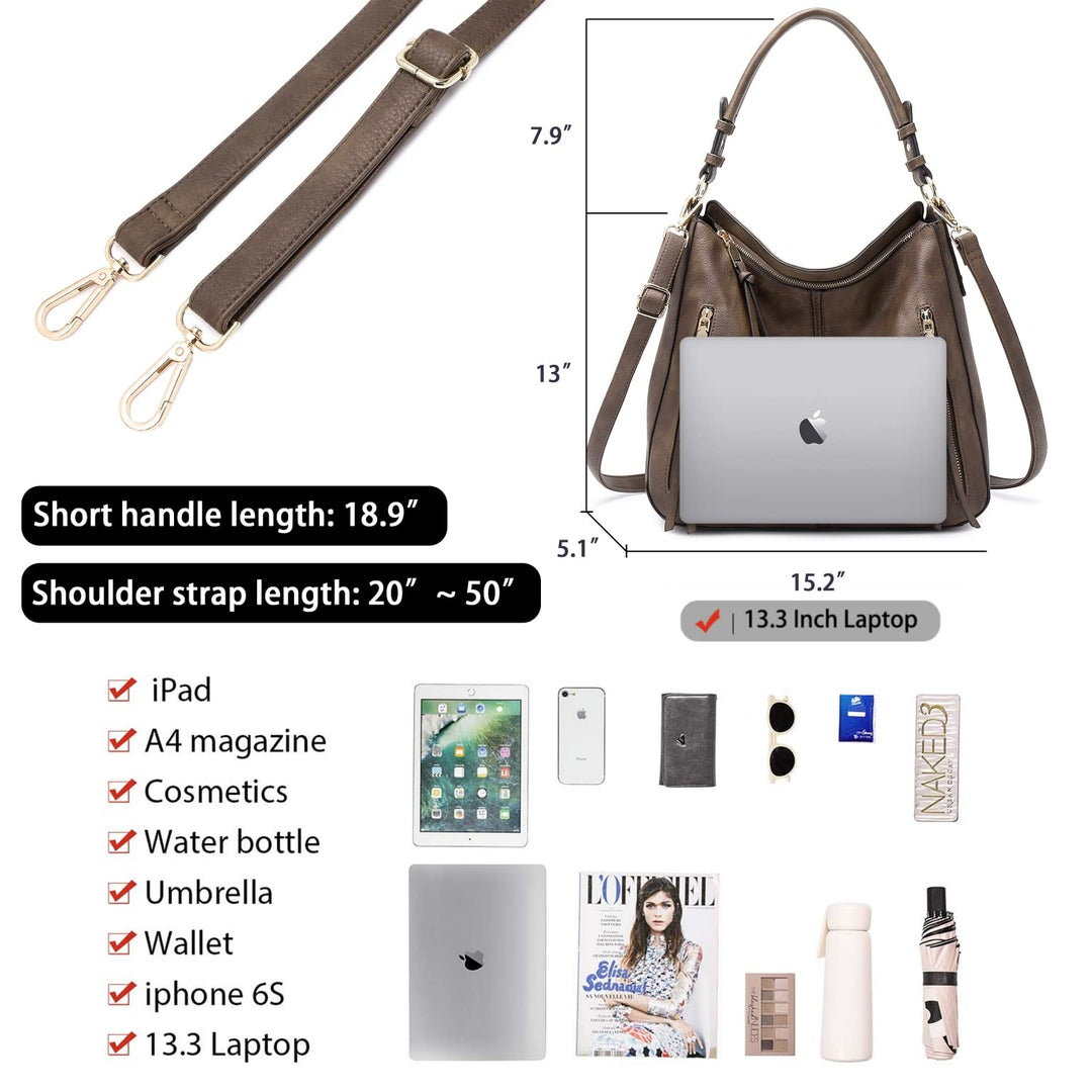 Hobo Bags for Women Handbags Purse Ladies Boho Shoulder Bag Crossbody Vegan Leather