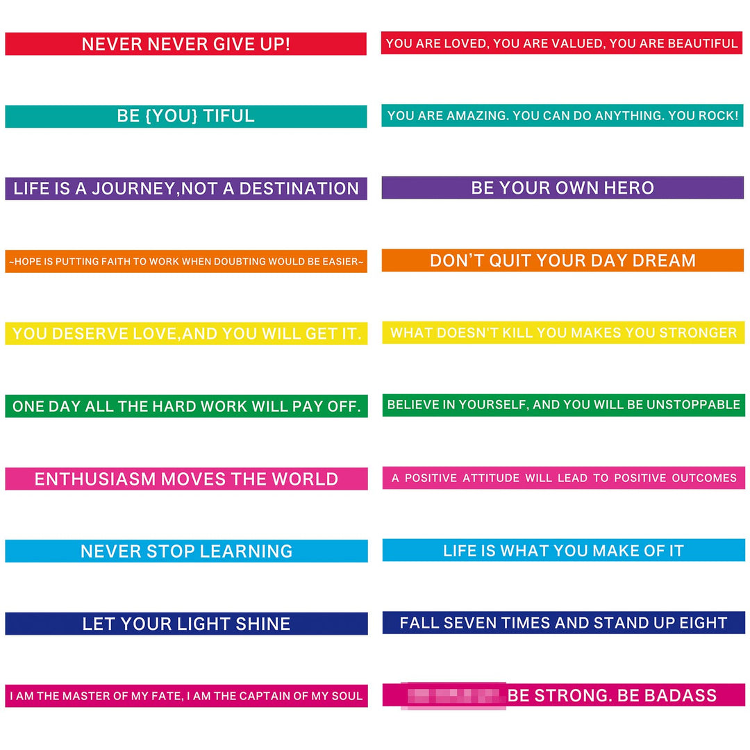 60 Pieces Inspirational Rubber Bracelet Motivational Quote Silicone Bracelets 20 Styles Black Stretch Wristbands for Men Women Teens (Bright Colors)