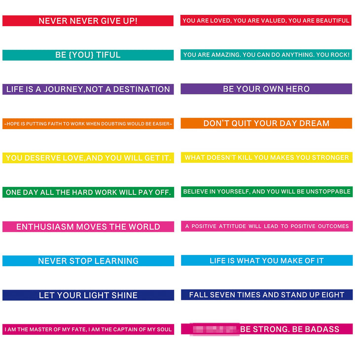 60 Pieces Inspirational Rubber Bracelet Motivational Quote Silicone Bracelets 20 Styles Black Stretch Wristbands for Men Women Teens (Bright Colors)