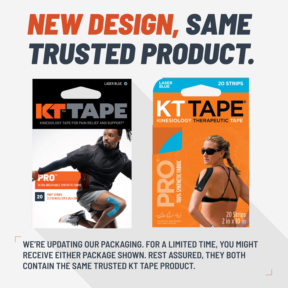 , Pro Synthetic Kinesiology Athletic Tape, 20 Count, 10” Precut Strips, Stealth Beige