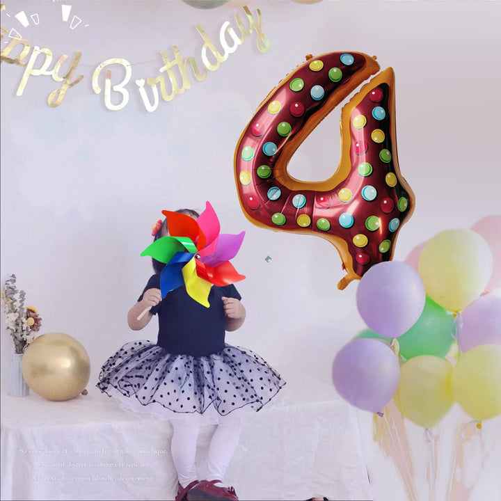 36 inch Donut Balloon Donut Number Birthday Party Decorations Grow Up Aluminum Hanging Foil Film Balloon Wedding Air Mylar Balloons