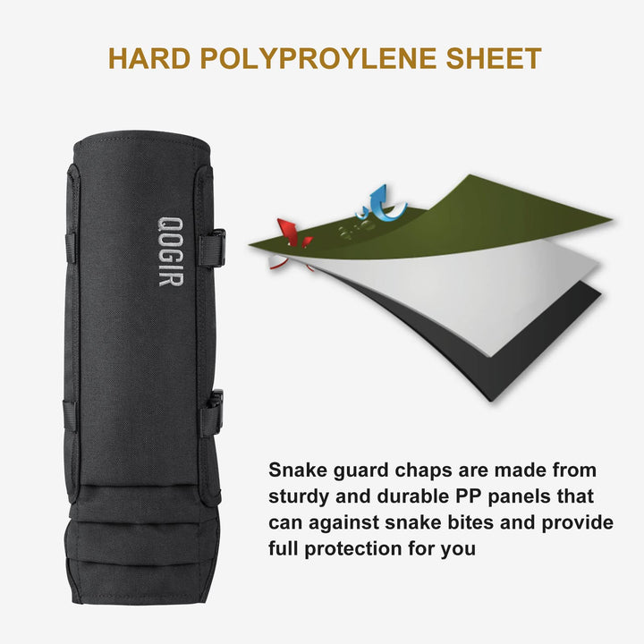 Snake Gaiters for Hunting: Durable Snake Guards, Snake Gaiter Leggings for Men &amp; Women, Snake Bite Protection for Lower Legs, Snake Proof Gaiters with Adjustable Size(Black)