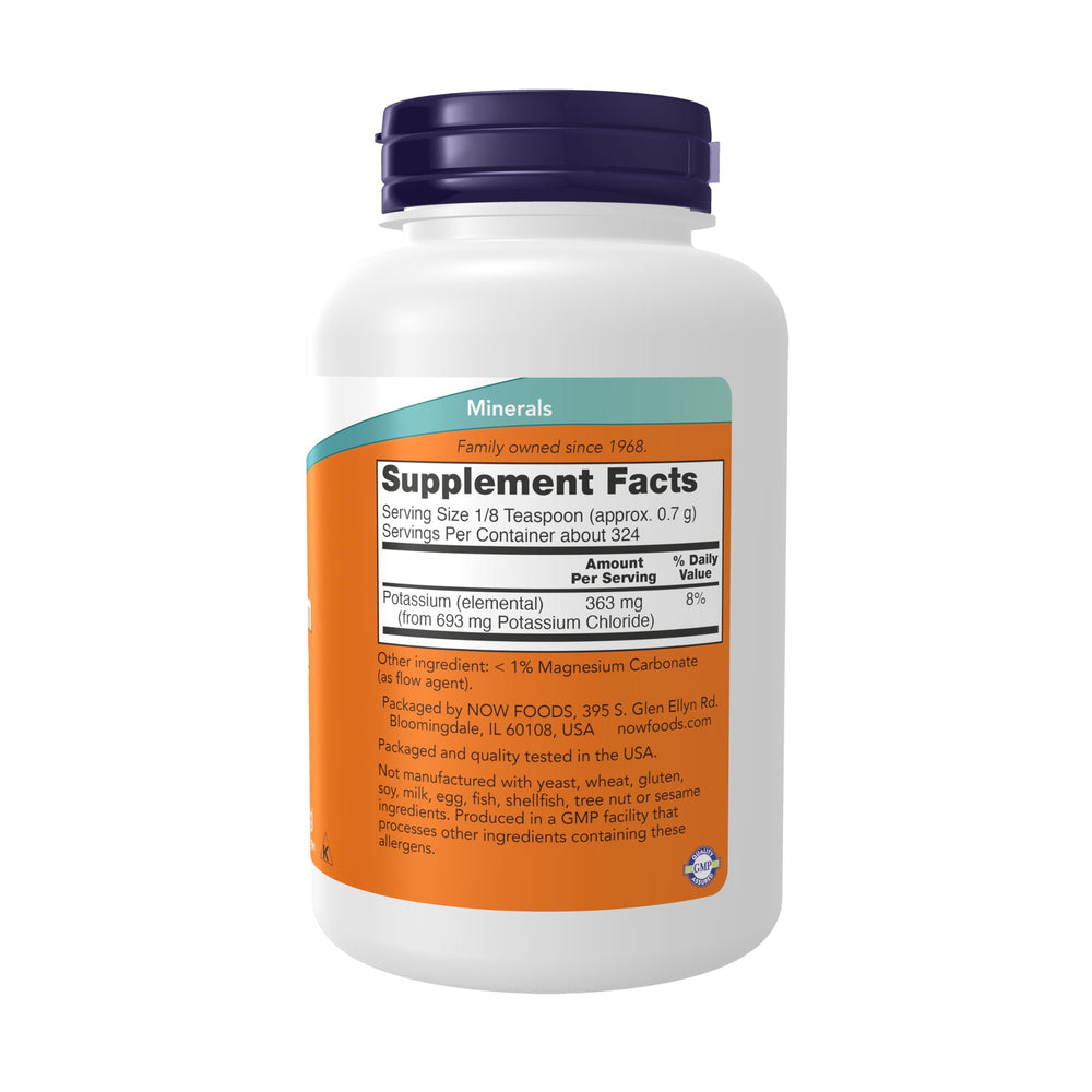NOW Foods Supplements, Potassium Chloride Powder, Certi