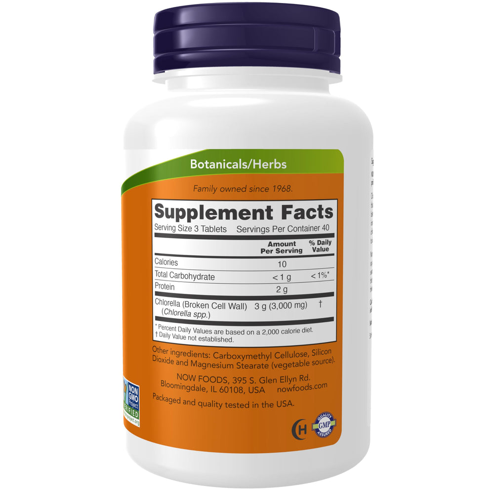 NOW Foods Supplements, Chlorella 1000 mg with naturally