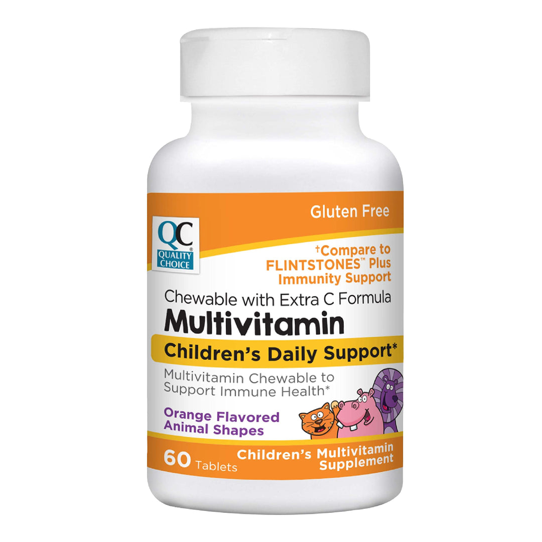 Quality Choice Children's Animal Shaped Multivitamin with Extra Vitamin C Immune Support Chewables
