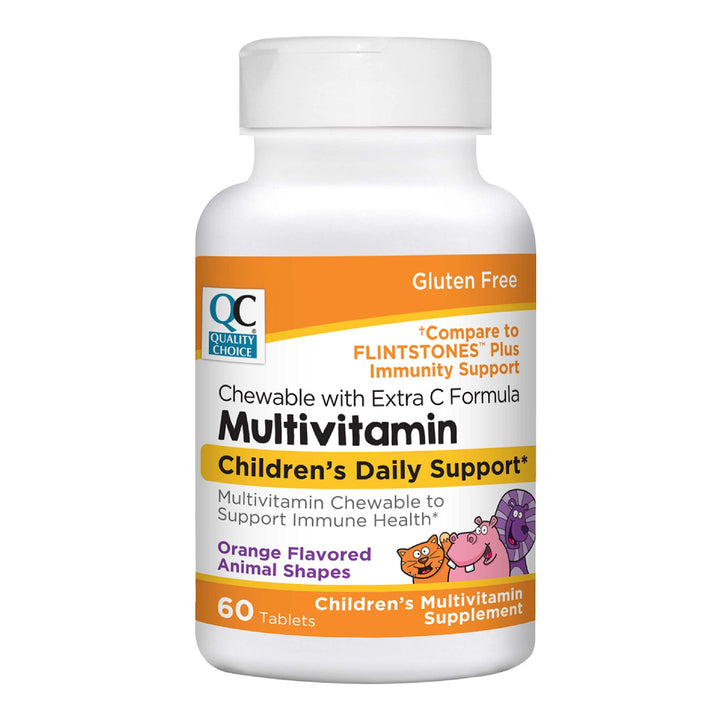 Quality Choice Children's Animal Shaped Multivitamin with Extra Vitamin C Immune Support Chewables