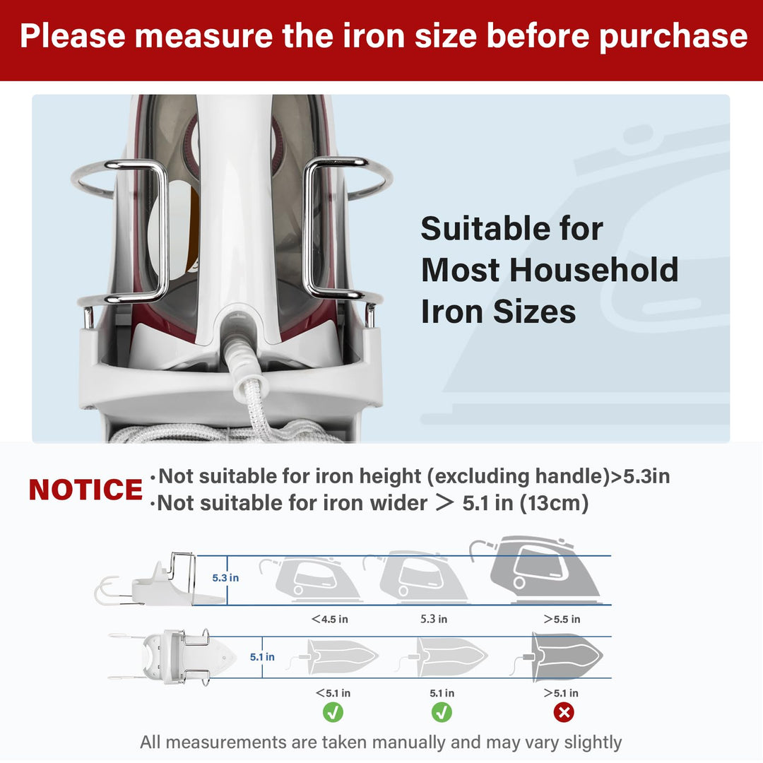 Ironing Board Hanger Wall Mount Ironing Board Holder Wall Mount for Laundry Rooms Storage Organizer, White