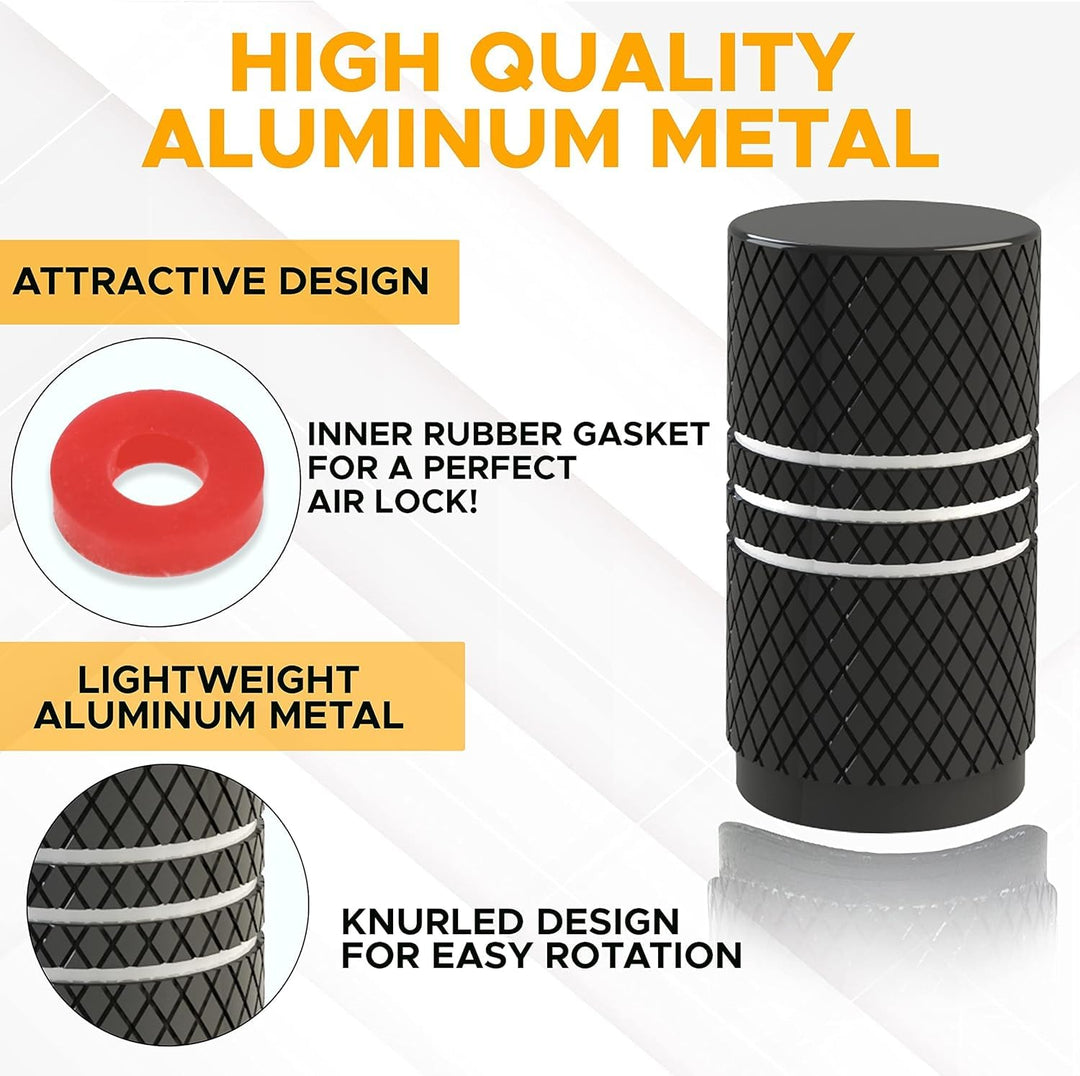 Bling Tire Valve Stem Caps (4 Pack) | Protect Your Tire Valves with Tire Stem Caps Universal Tire Air Caps for Cars, Motorbikes, and Trucks | Car Accessories