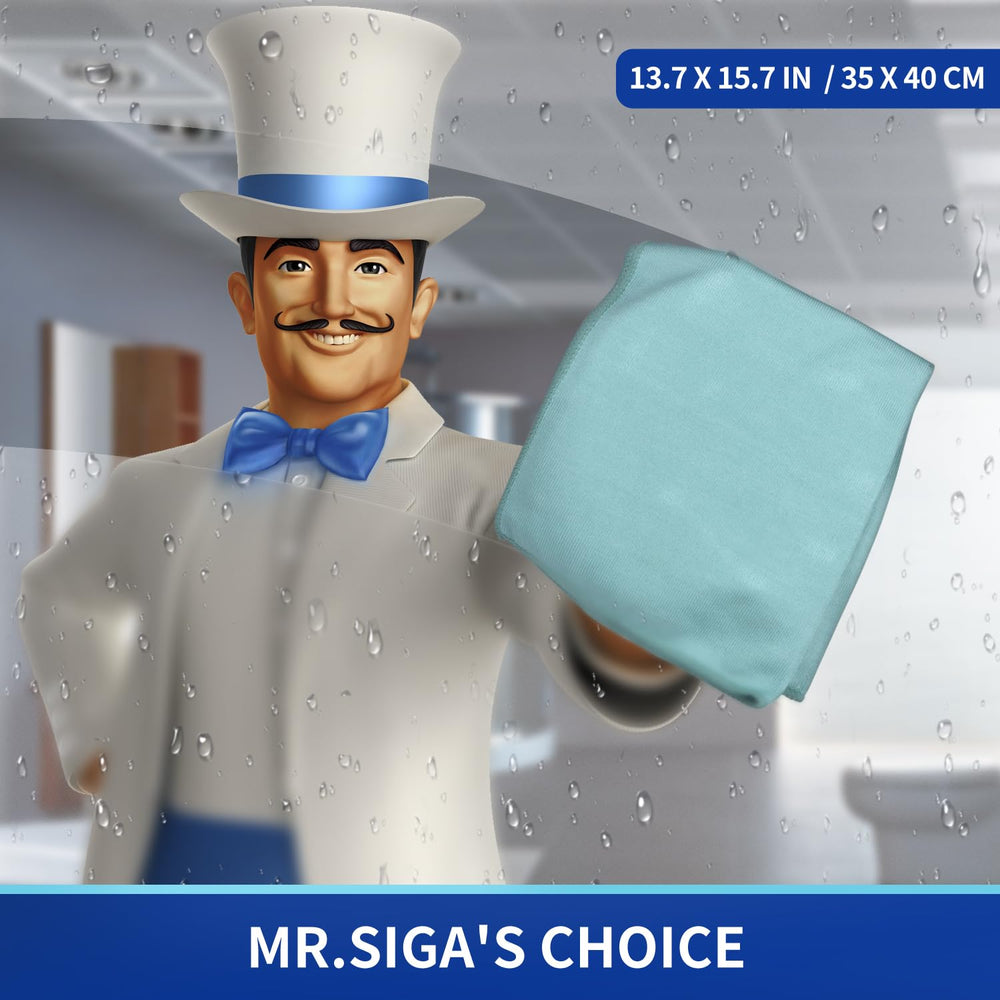 MR.SIGA Ultra Fine Microfiber Cloths for Glass, Pack of