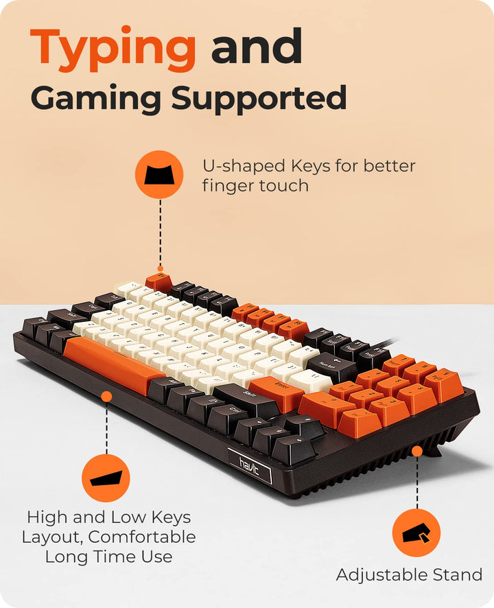 Mechanical Keyboard, Wired Compact PC Keyboard with Number Pad Red Switch Mechanical Gaming Keyboard 89 Keys for Computer/Laptop (Black)