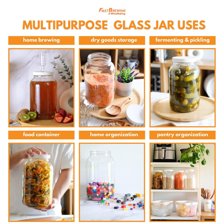 FastRack - Wide Mouth Glass Jar with Lid and Econolock 