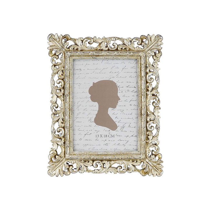 Vintage Picture Frame 5x7 Inch, Luxury Antique Photo Frames with Glass Front, Photo Display, Tabletop Wall Hanging, Gift Ideas, Antique Gold Silver