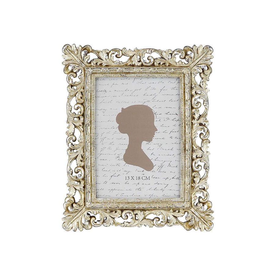 Vintage Picture Frame 5x7 Inch, Luxury Antique Photo Frames with Glass Front, Photo Display, Tabletop Wall Hanging, Gift Ideas, Antique Gold Silver