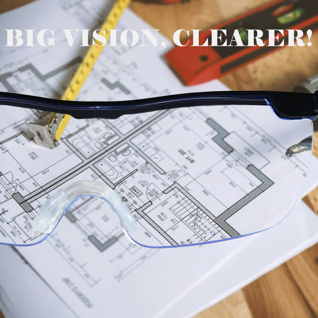 Magnifying Glasses with Light, LED Rechargeable Head Magnifier Glasses, Anti-blue light 180% Magnification with Dual LED Lights, Hands Free Magnifying Eyeglass for Reading, Close Work and Craft(Black)