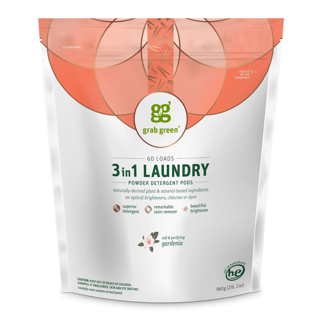 Natural 3-In-1 Laundry Detergent Pods, Gardenia, 60 Loads, 38 Ounce