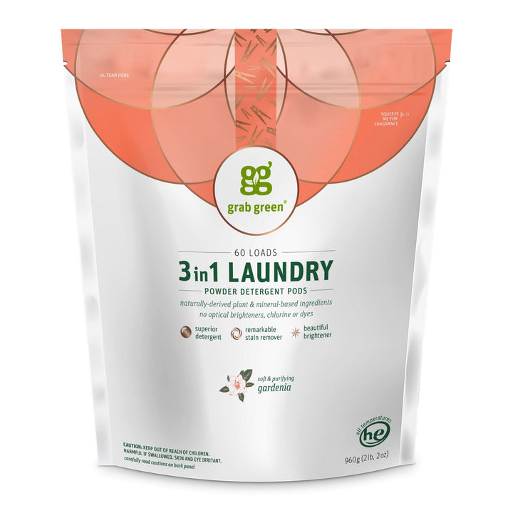 Natural 3-In-1 Laundry Detergent Pods, Gardenia, 60 Loads, 38 Ounce