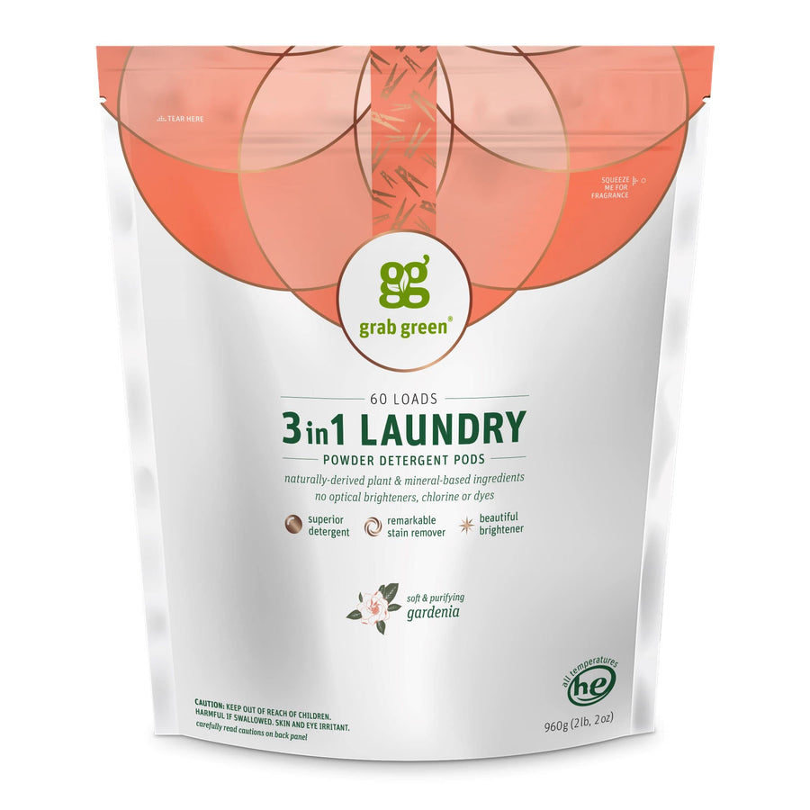 Natural 3-In-1 Laundry Detergent Pods, Gardenia, 60 Loads, 38 Ounce