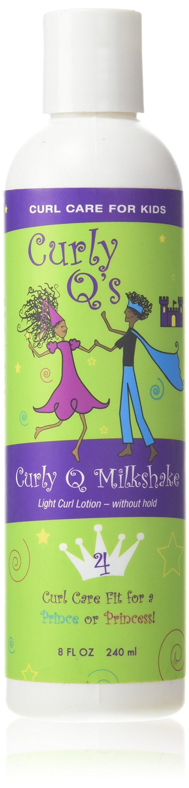 Curly Q Milkshake Light Lotion for Kids - Children's Fine, Wavy, Curly Hair - Defines, Defrizzes, and Softens - Hydrating and Frizz-Free - 8 Fl Oz