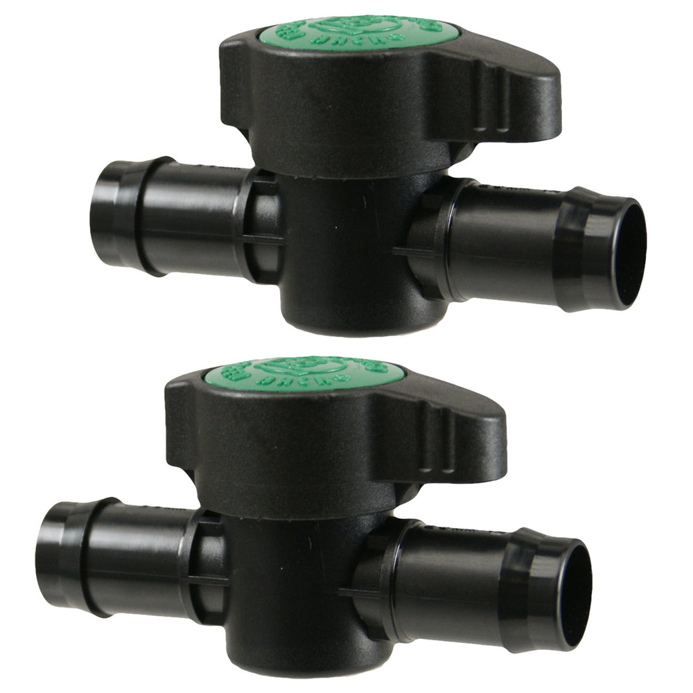 2-Pack In-Line Barbed Ball Valve for 3/4 Inch Tubing - Regulate and Shut-Off/On Water Flow