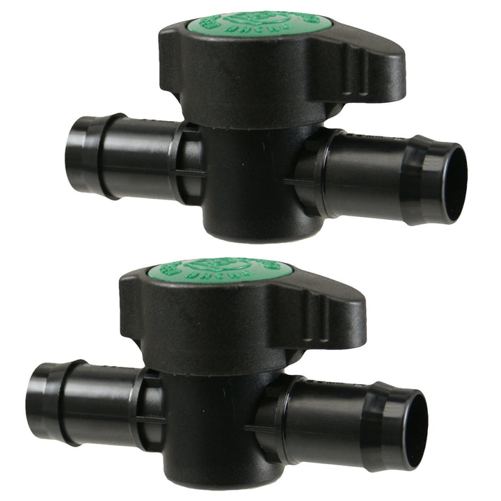 2-Pack In-Line Barbed Ball Valve for 3/4 Inch Tubing - Regulate and Shut-Off/On Water Flow