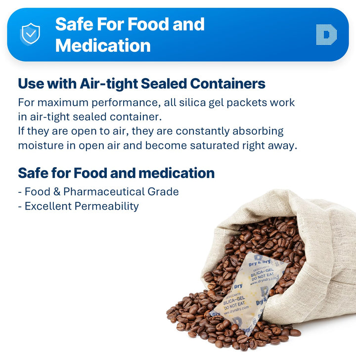 Dry &amp; Dry 100 Gram [12 Packs] Orange Indicating(Orange to Dark Green) Mixed Silica Gel Packets - Food Safe Rechargeable Silica Packets Desiccants Silica Gel Packs Silica Gel Packets