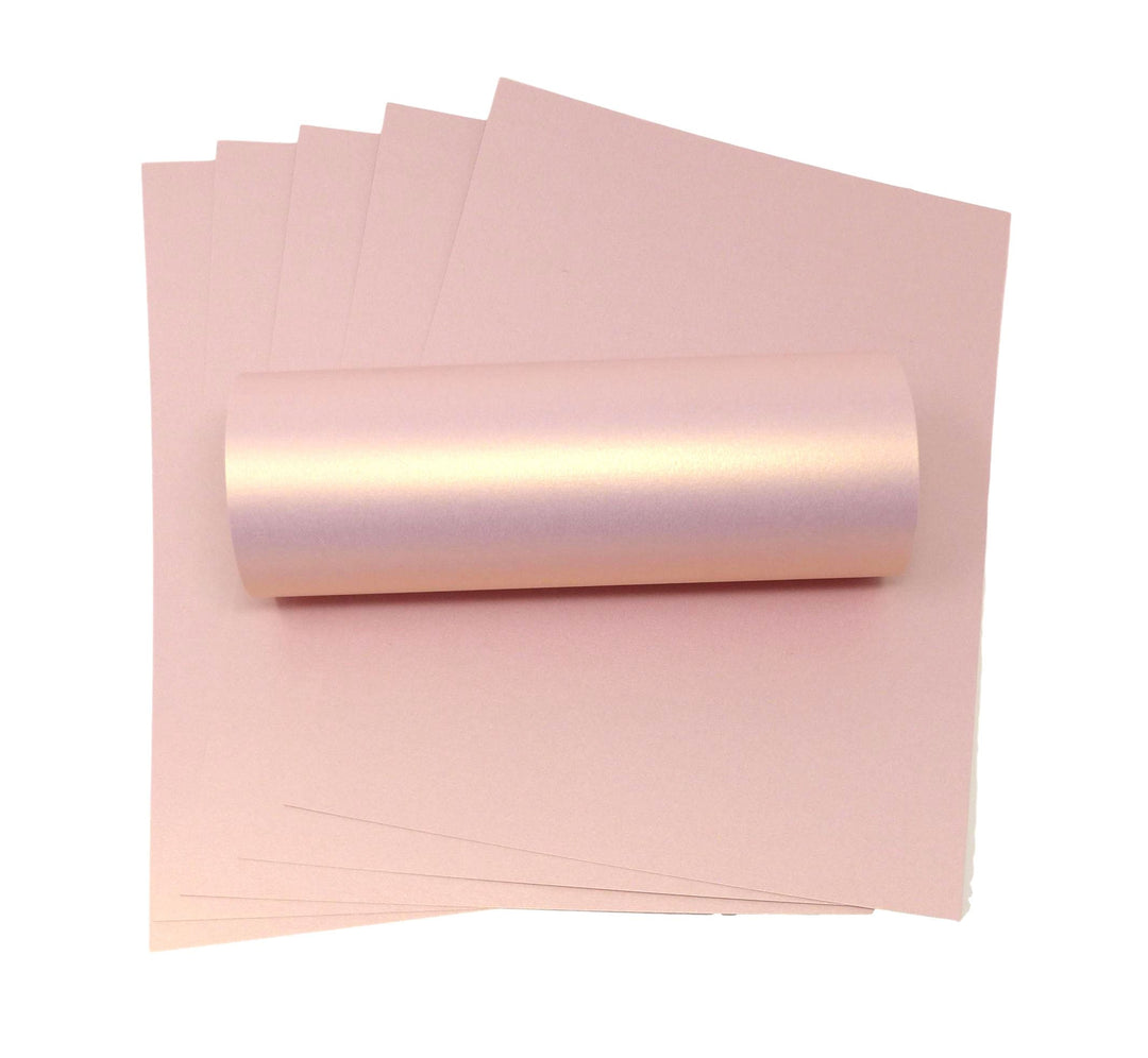 A4 Paper Rose Gold Pearlescent Shimmer Decorative 120gsm/32lb Bond Double Sided Paper Stock (10)
