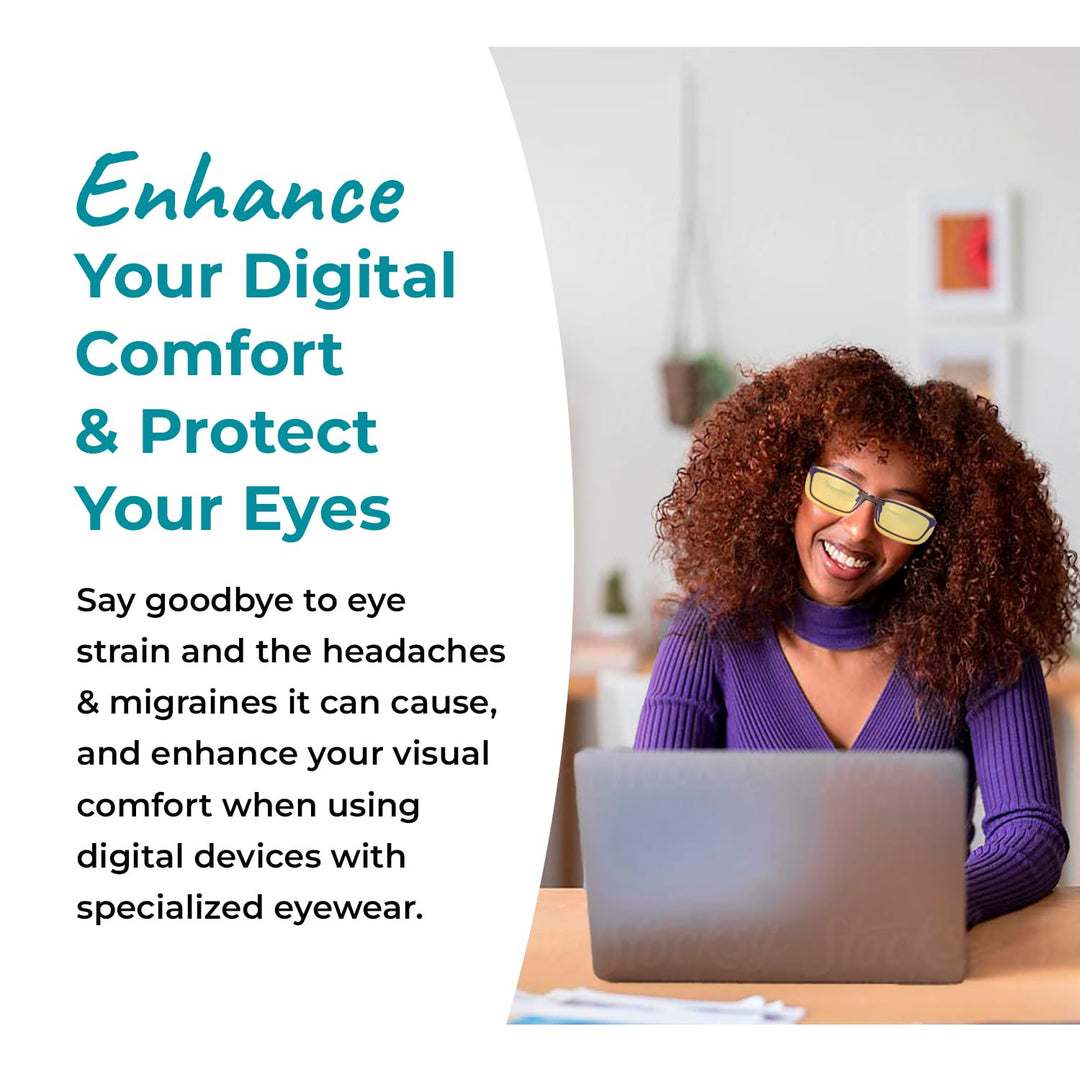 Clip On 87% Yellow Blue Light Glasses for Computer, TV, Gaming Use Improve Sleep Quality by Naturally Producing Melatonin for Women and Men