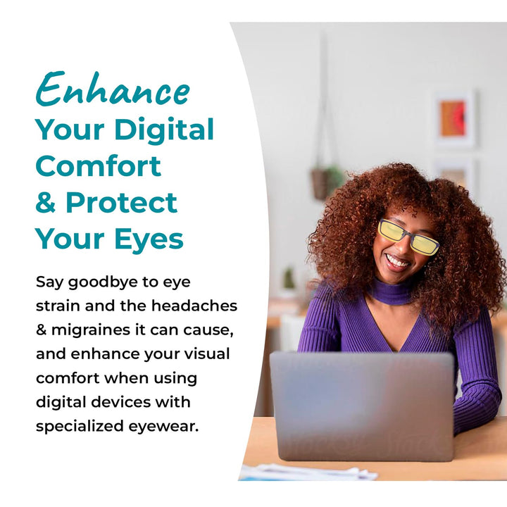 Clip On 87% Yellow Blue Light Glasses for Computer, TV, Gaming Use Improve Sleep Quality by Naturally Producing Melatonin for Women and Men