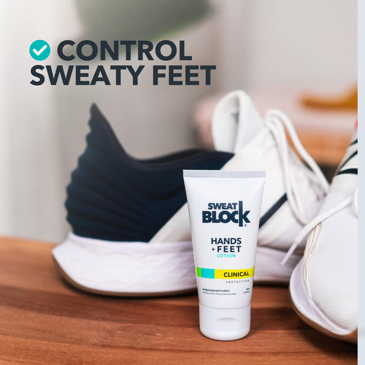 Antiperspirant Lotion for Hands &amp; Feet - CLINICAL STRENGTH for Men &amp; Women - Hyperhidrosis Aid to Stop Excessive Sweating - Reduces Foot Odor - Moisturizing w/ Aloe - Travel Size 1.69 fl oz