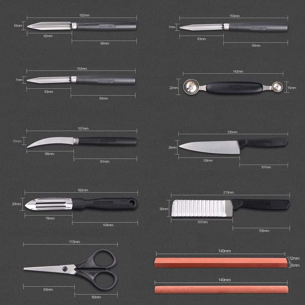 18PCS Portable Vegetable Fruit Food Cake Carving Knife Peeling Culinary Kitchen Sculpting Modeling Tools Kit for Chef DIY with Carry Box
