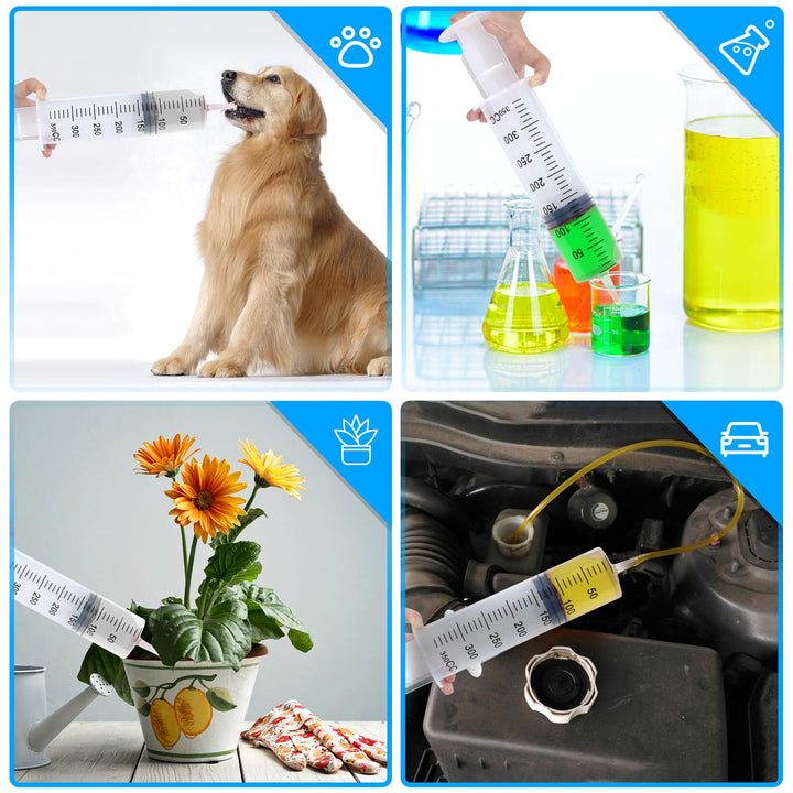 300ml Syringe, Extra Large Plastic Syringes for Glue Dispensing, Scientific Labs, Watering, Refilling, Multiple Uses
